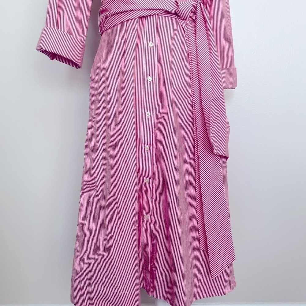 NWT J. Crew red & white striped button up dress - Picture 6 of 12